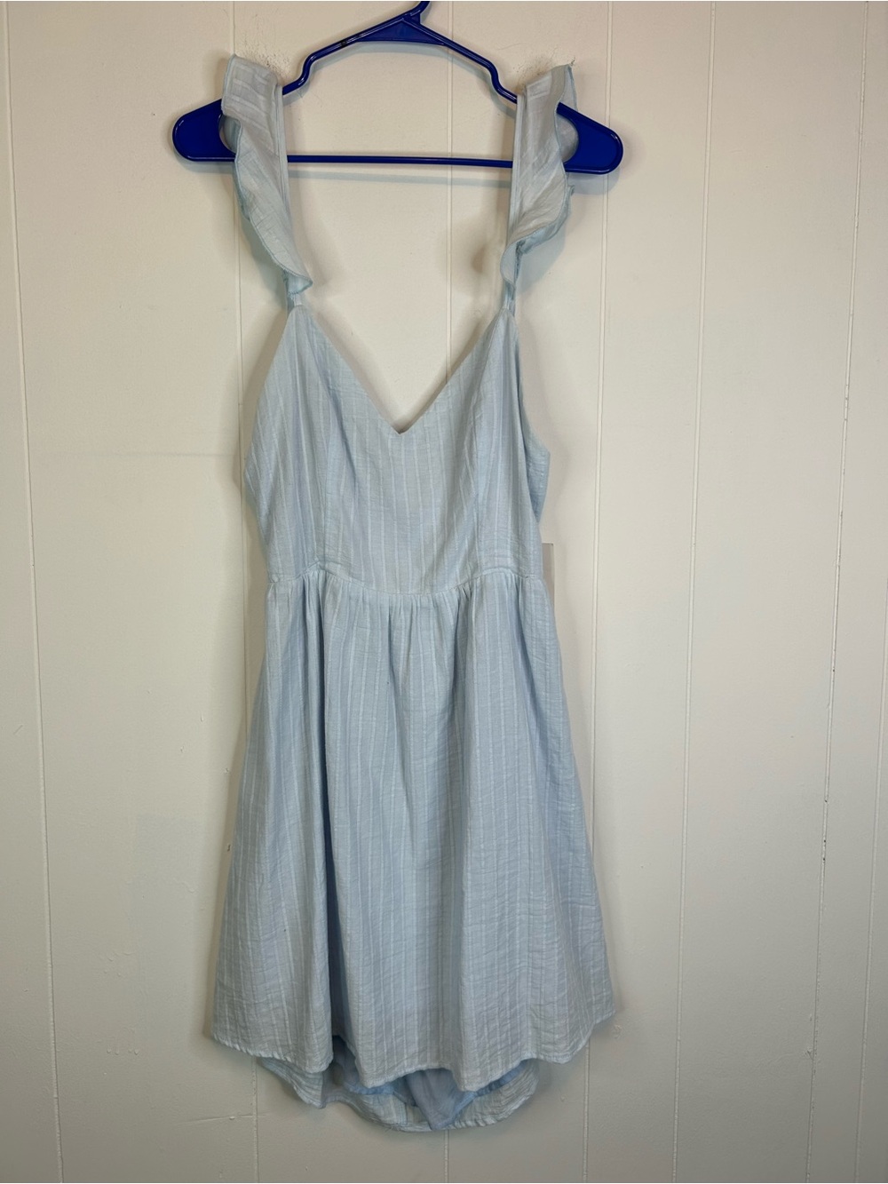 Tobi Women’s Size Large Open Back Mini Dress Strappy Blue New  327